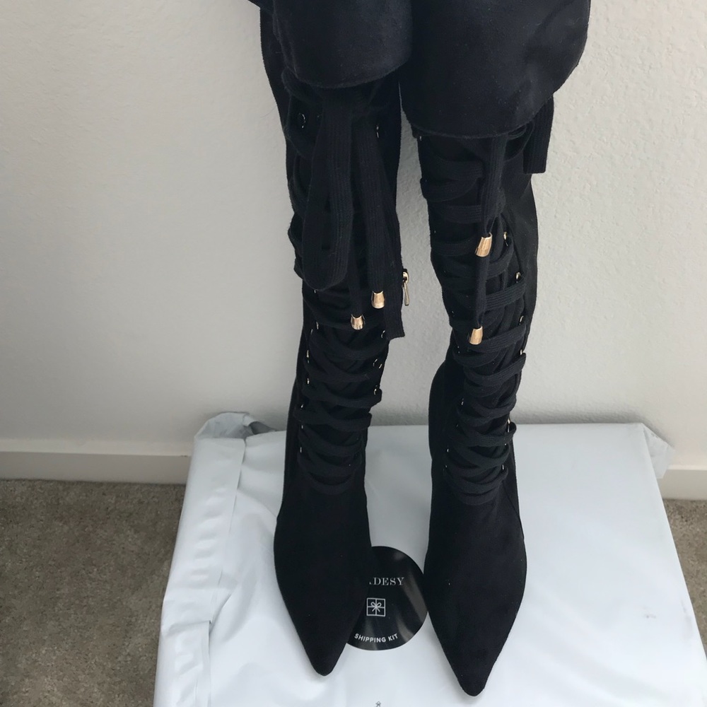 Black lace up boot
